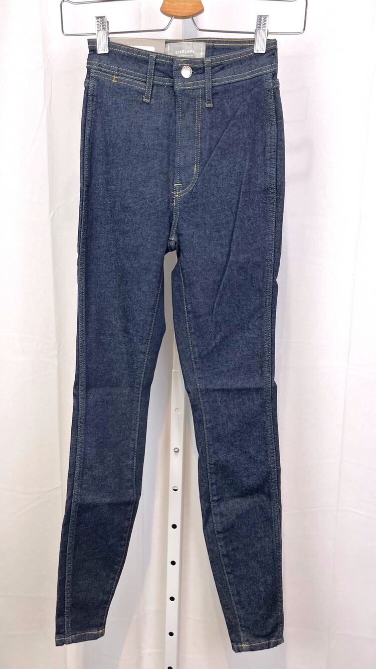 NWT EVERLANE Sz 23 The Way High Skinny Jeans Stretch Dark Wash Cotton Blend Blue